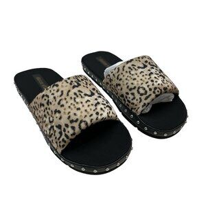 Dolce Vita Slides Women 9 Mochi Pride Sandals Neoprene Animal Print Studs Casual